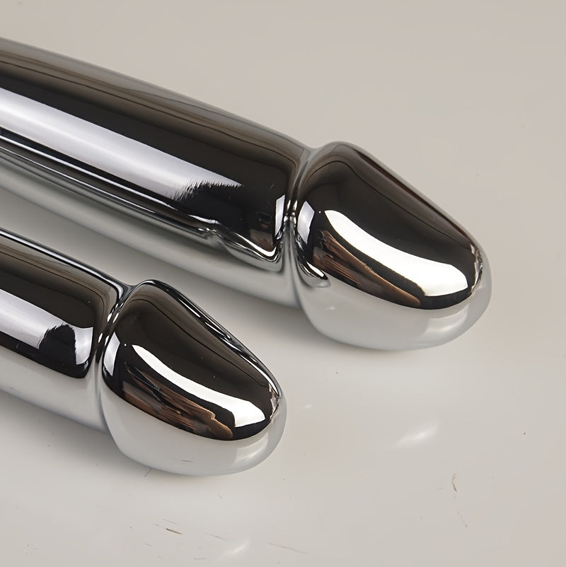 Dildo - Penis Shape Metal Anal Plug Dildo with Jewel, Anus Butt Plugs, Analplug Buttplug Sex Toys, Prostate Stimulation