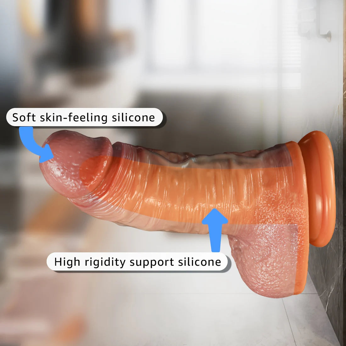 Double-Layer Skin-Soft Thick Silicone Wand – L
