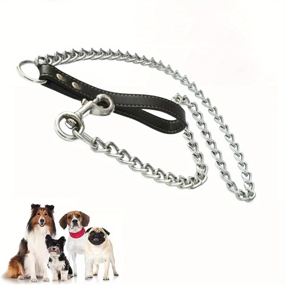 1pc - 120cm Heavy-Duty Anti-Bite Giant Leash with Handle for Dogs - Durable Stainless Steel Metal, Chew-Resistant, Ideal for Outdoor Training and Park Activities, Park Activities|Giant Leash|Chewresistant Leash, Dog Leash for