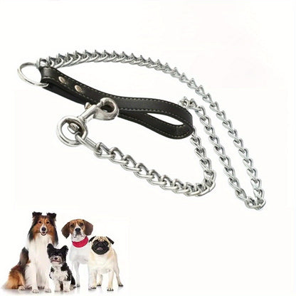 1pc - 120cm Heavy-Duty Anti-Bite Giant Leash with Handle for Dogs - Durable Stainless Steel Metal, Chew-Resistant, Ideal for Outdoor Training and Park Activities, Park Activities|Giant Leash|Chewresistant Leash, Dog Leash for