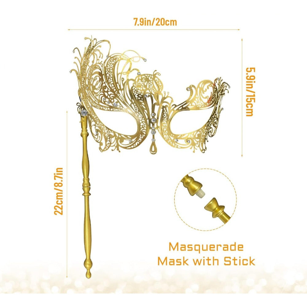 Shiny Metal Venetian Women's Mask