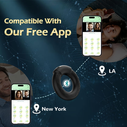 Double Vibrating Penis Ring with App Control