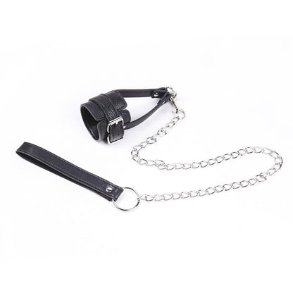 Adult SM Decompression Toy - Bondage Traction JJ Ring Penis Ring, Cock Ring with Adjustable Leather Sleeve Lock, Sperm Ring Collar, Elegant Silver Chain Design, Ideal for BDSM Play, BDSM Play Ring|Elegant Chain Design|Adjusta