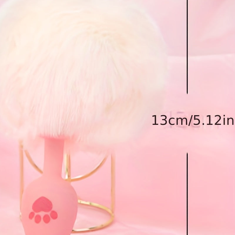 One Piece Cute Sexy Plush Pussy Tail Anal Plug Silicone Cat Paw Ass Plug, Fox Tail Animal Tail Dildo BDSM Cosplay Role Play Flirt Play, Sex Toys For Male Female