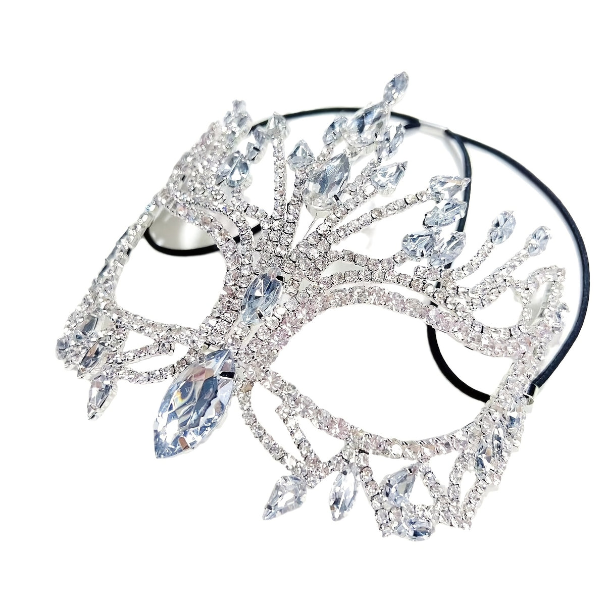Copper Diamond Masquerade Mask with Glass Inlay