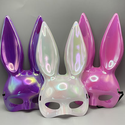 Glossy Electroplated Rabbit Costume Mask