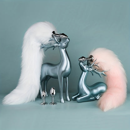 3pcs Detachable Fox Tail Metal Anal Plug, Three Types Plug Butt Plug, Cosplay Sex Games, Sex Toys For Men And Women