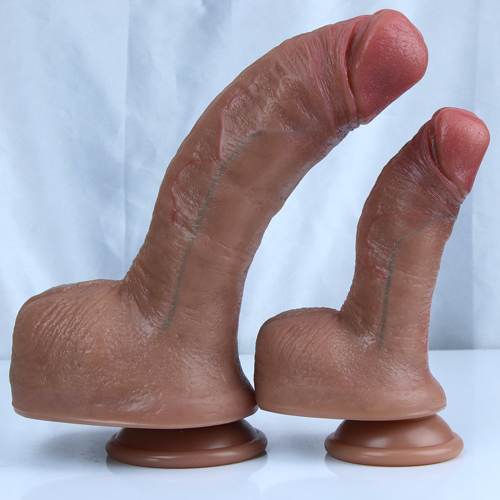 Veined Liquid Silicone Wand in Brown – S, L & XL