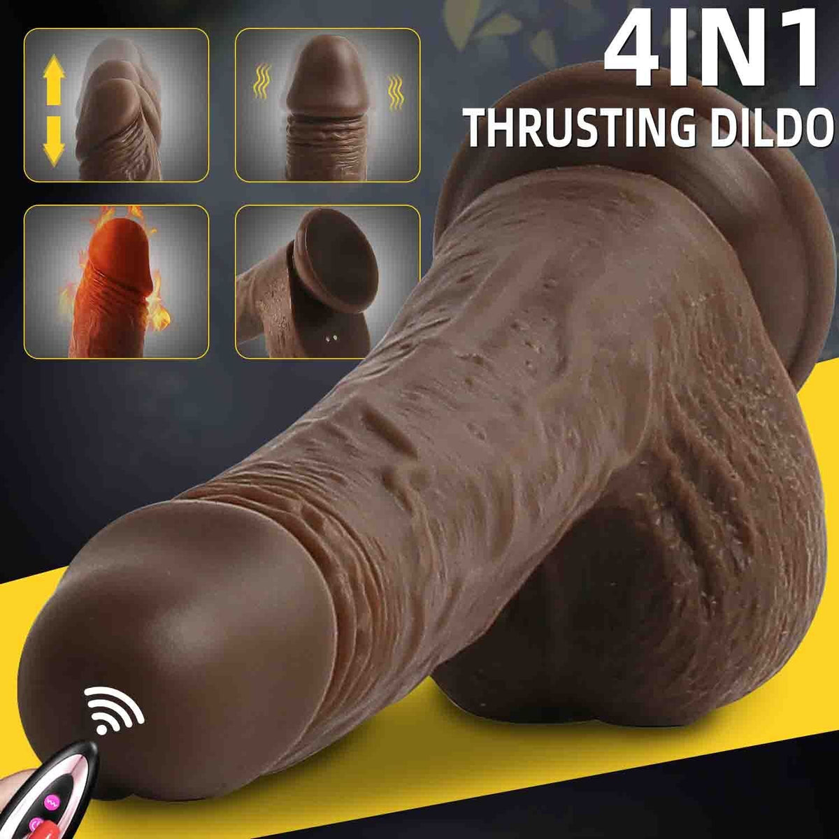 Remote-Control Thrusting Vibrating Warming Silicone Wand