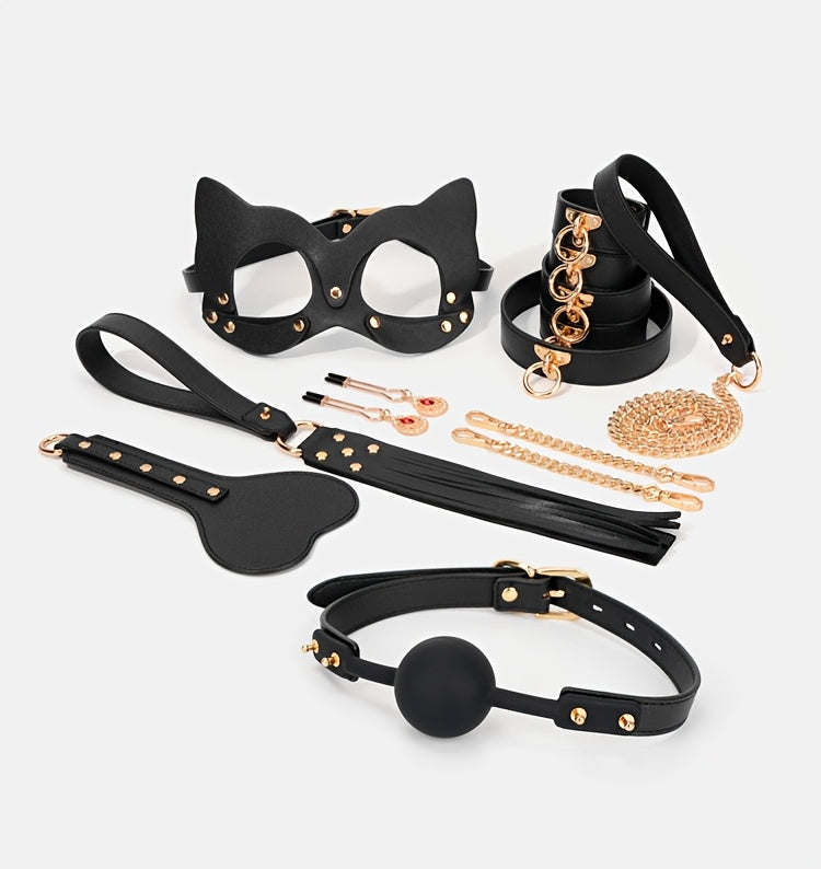 10-Piece Cat Ear Leather Couples Play Kit