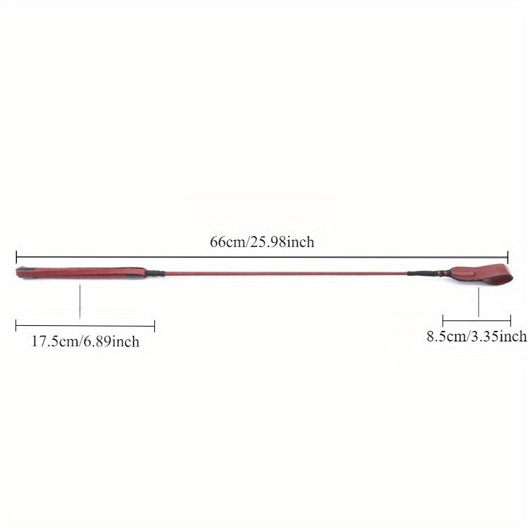 1pc Professional Equestrian Short Whip - Red Faux Leather with Black Grip, Anti-Slip Wrist Strap, Durable Horse Riding Crop for Training & Competitions, Equestrian Equipment, Sleek Design, Secure Grip Handle
