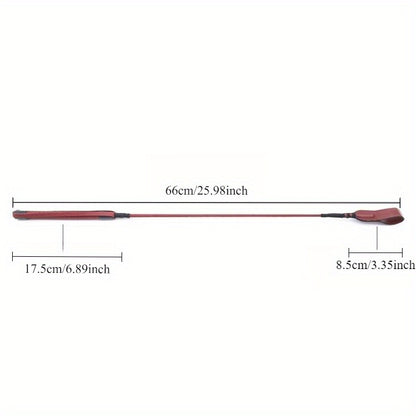 1pc Professional Equestrian Short Whip - Red Faux Leather with Black Grip, Anti-Slip Wrist Strap, Durable Horse Riding Crop for Training & Competitions, Equestrian Equipment, Sleek Design, Secure Grip Handle