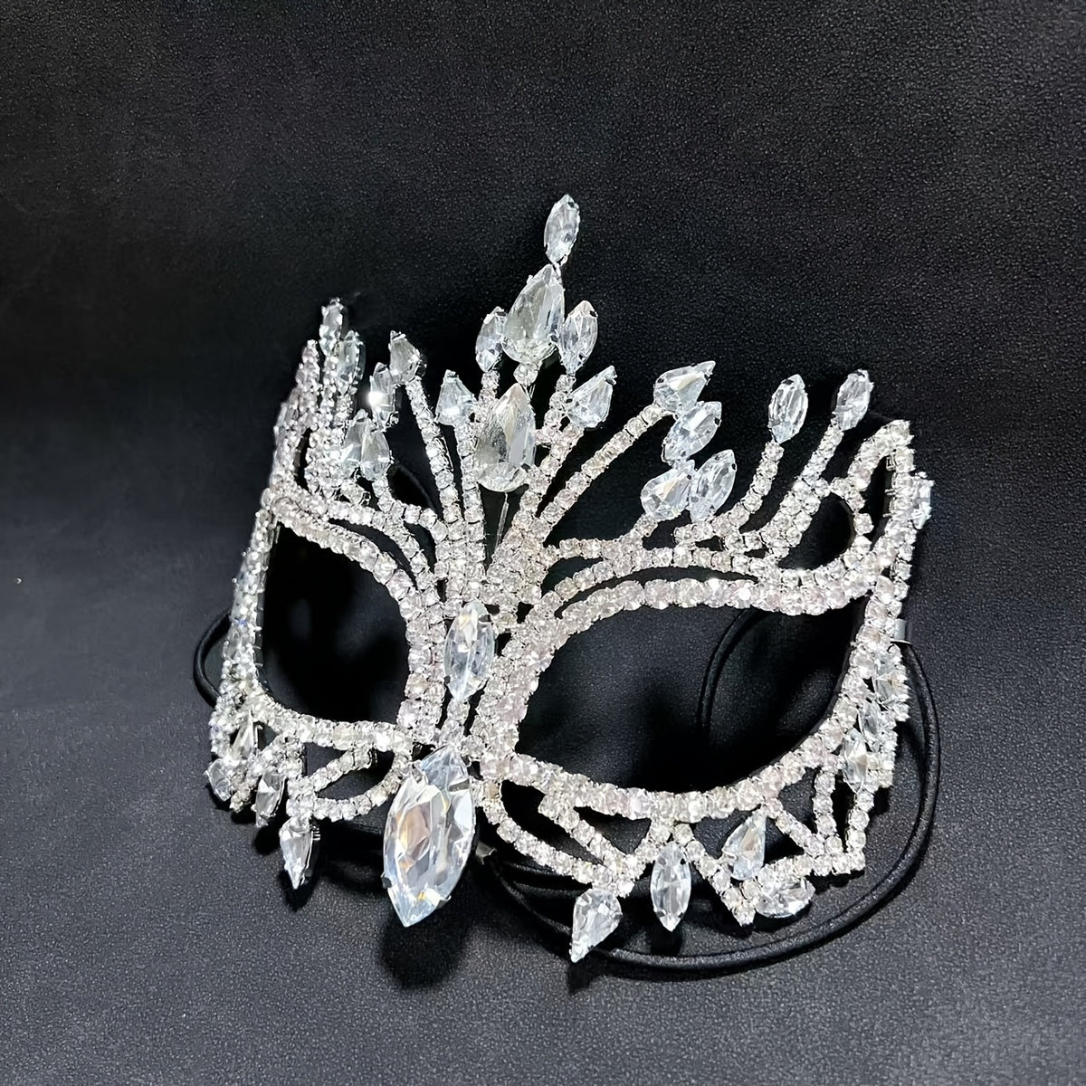 Copper Diamond Masquerade Mask with Glass Inlay