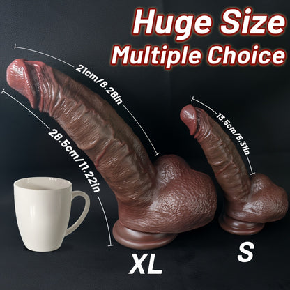 Black 28.5 cm Real-Feel Silicone Wand – 3 Sizes