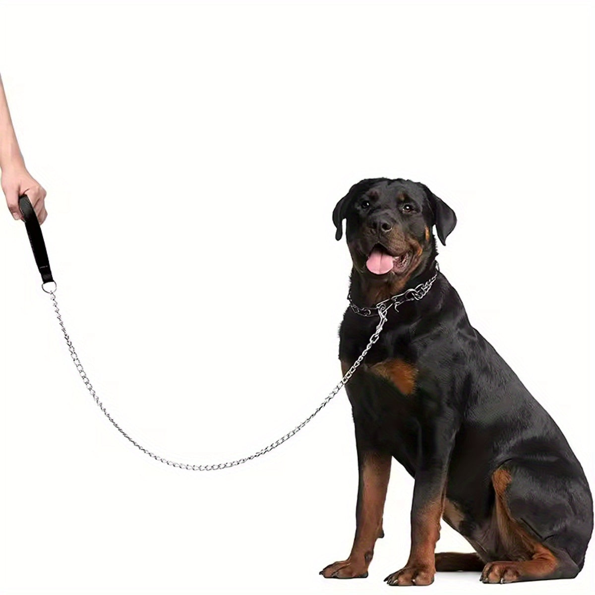 1pc - 120cm Heavy-Duty Anti-Bite Giant Leash with Handle for Dogs - Durable Stainless Steel Metal, Chew-Resistant, Ideal for Outdoor Training and Park Activities, Park Activities|Giant Leash|Chewresistant Leash, Dog Leash for