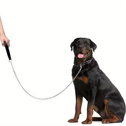 1pc - 120cm Heavy-Duty Anti-Bite Giant Leash with Handle for Dogs - Durable Stainless Steel Metal, Chew-Resistant, Ideal for Outdoor Training and Park Activities, Park Activities|Giant Leash|Chewresistant Leash, Dog Leash for