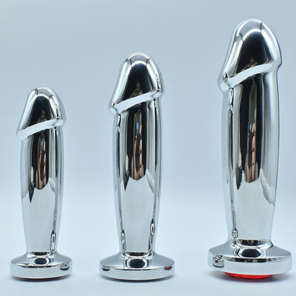 Metal Anal Plug Butt Plug BDSM for Men and Women with G-Spot Bead Dildo Double-Headed Anal Dilator Sex Toy
