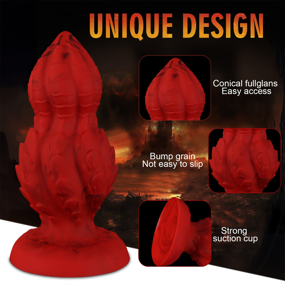 Spiral Scale Gourd Anal Plug — Glow Liquid Silicone S-XL