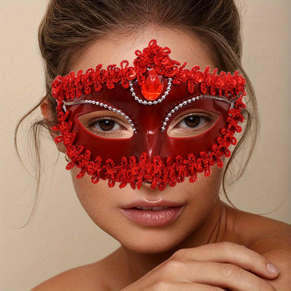 Rhinestone Princess Masquerade Mask 8-Pack
