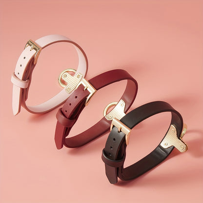 1pc BDSM Leather Collar with Golden Chain - Durable, Adjustable, and Comfortable for Flirting Games, Role-Playing, and Adult Pleasure, Ideal Gift for Valentine'S Day, Halloween, Christmas, and Birthday, Adult Sex Toy | Playfu